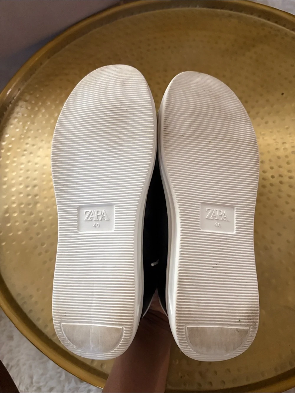 Zara Black Sneakers with White Laces